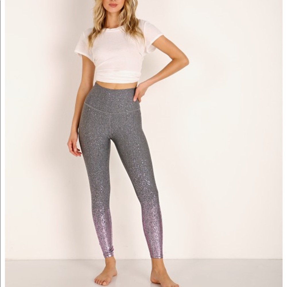 Beyond Yoga alloy ombré leggings shiny mauve